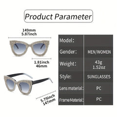 Y2K Rhinestone Cat Eye Sunglasses Bling Sun Shades UV400