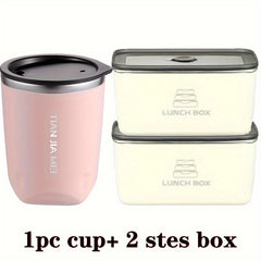 304 Stainless Steel Outdoor Coffee Cup & Dessert Box Set