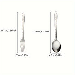 Stainless Steel Salad Dessert Fork Soup Spoon Set