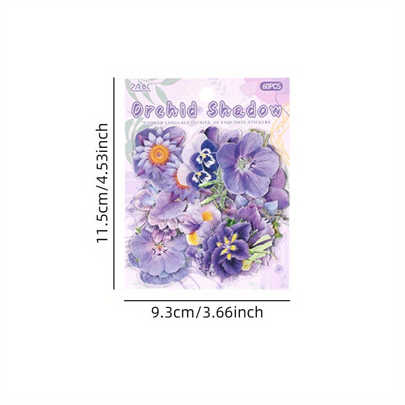 6 Packs Watercolor Plant Floral Stickers - 360 Sheets