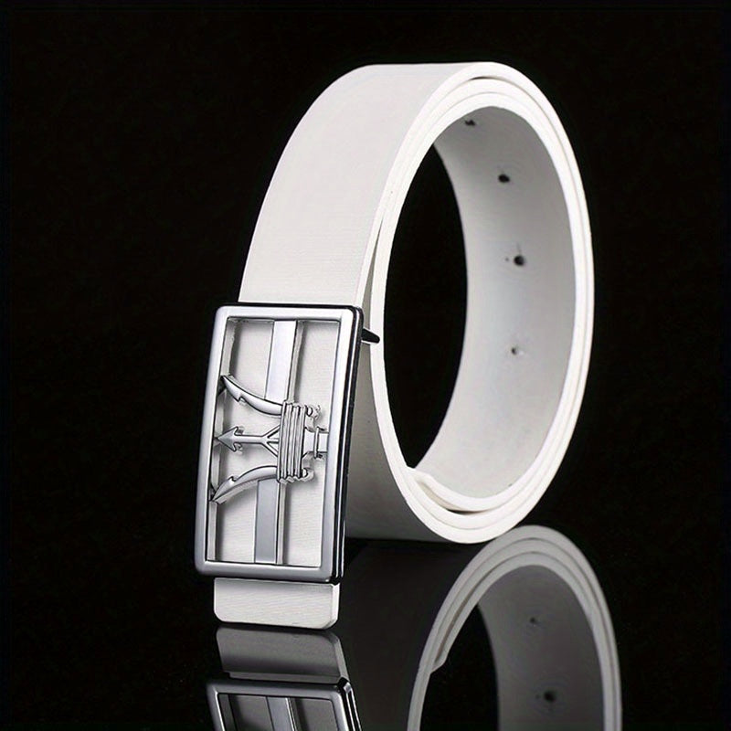 Crown Smooth Plate Buckle Belt For Men