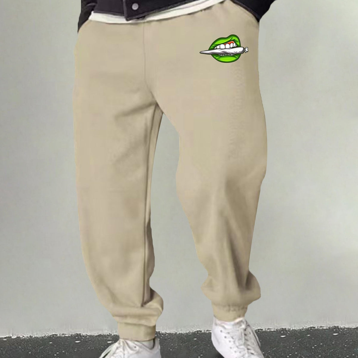 Men's Cartoon Lip Graphic Sweatpants Casual Joggers