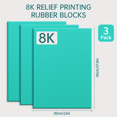 3 Pack Marei's Soft Linoleum Carving Block Linocut Block For Printmaking