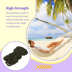 Nylon Rope Braided Hoop Mesh Hammock Indoor Outdoor Swinging Swing Hammoc