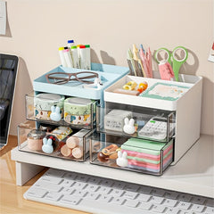 Cartoon Rabbit Pen Holder Drawer Stationery Storage Box