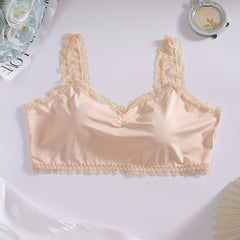  Women's Full Cover Bralette with Lace Trim
