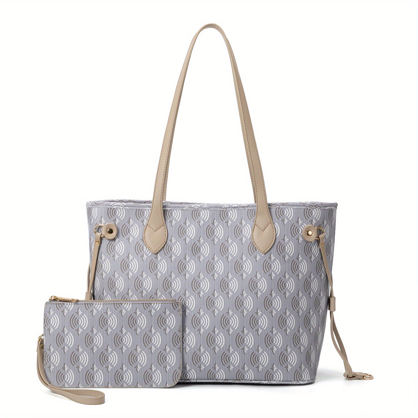 Vintage Geometric Print Tote Bag Retro Shoulder Bag & Purse