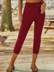 Women's High Waist Yoga Leggings Solid Stretch Skinny Pants