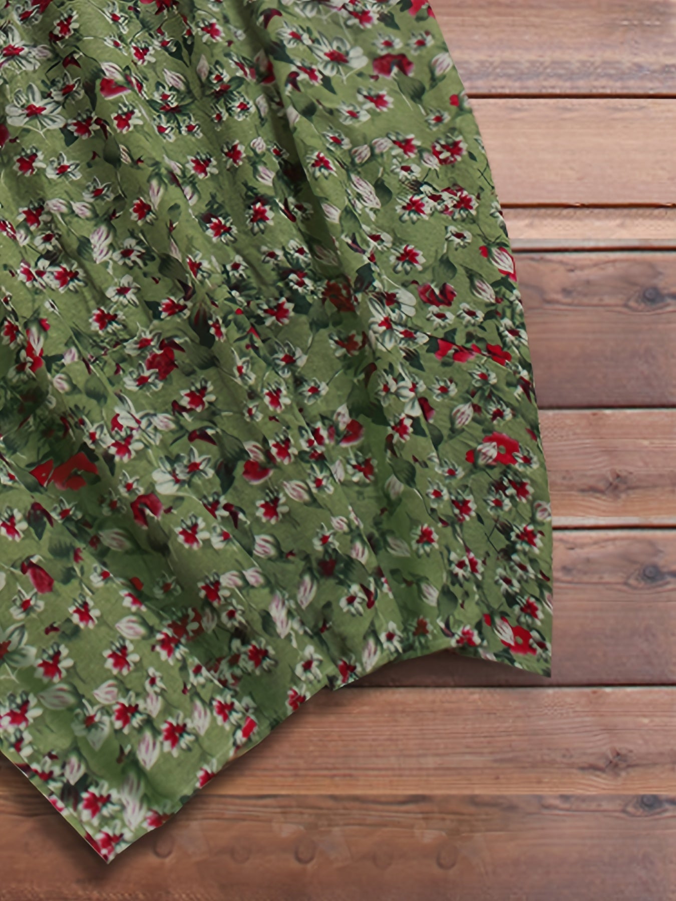  Colorblock Floral Print Tank Dress