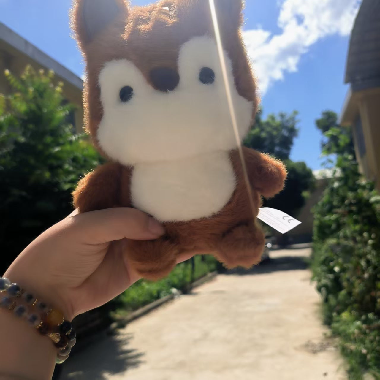 Squirrel Plush Toy Soft Stuffed Animal Brown Fluffy Fur Adorable Chubby Body
