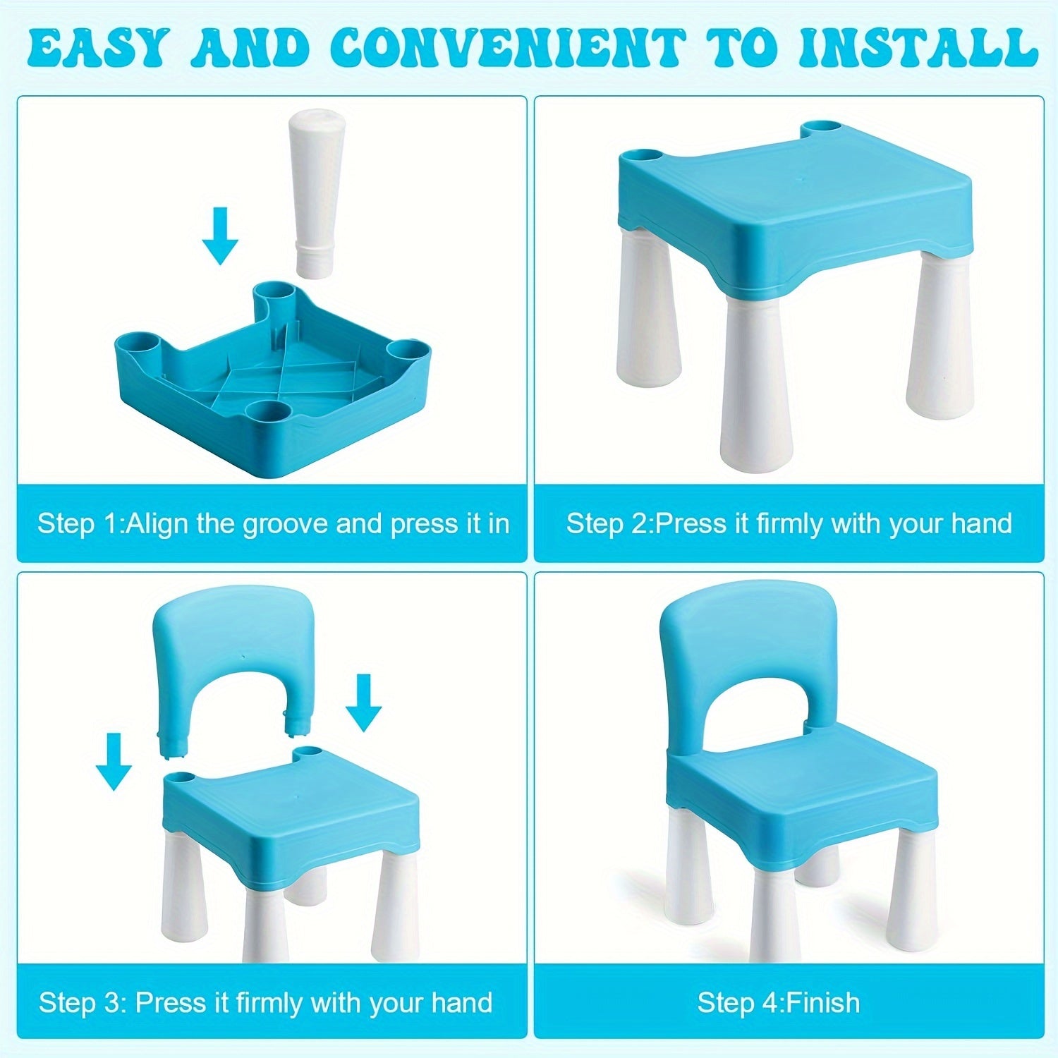 Plastic Square Chair 18.5 Height Seat Indoor/Outdoor Use for Toddlers