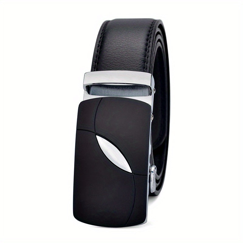 Men's Leather Belt Automatic Buckle Business Waist Strap