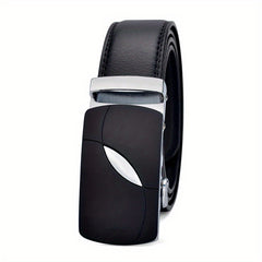 Men's Leather Belt Automatic Buckle Business Waist Strap
