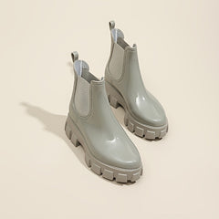 Solid Slip On PVC Rain Boots Water Shoes