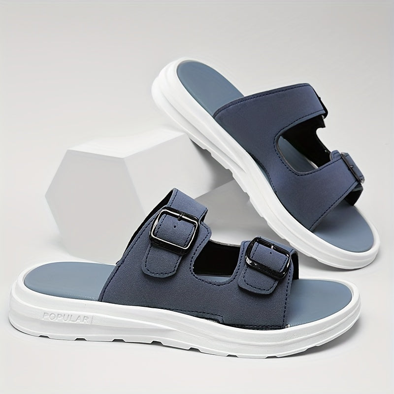 Men's Buckle Slide Sandals Casual Non Slip Shoes Open Toe Shoes
