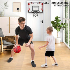 Indoor Basketball Hoop Set with 4 Balls, Complete Accessories