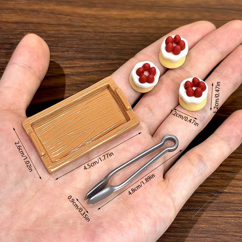Strawberry Cake&Clip with Tray Dollhouse Accessories