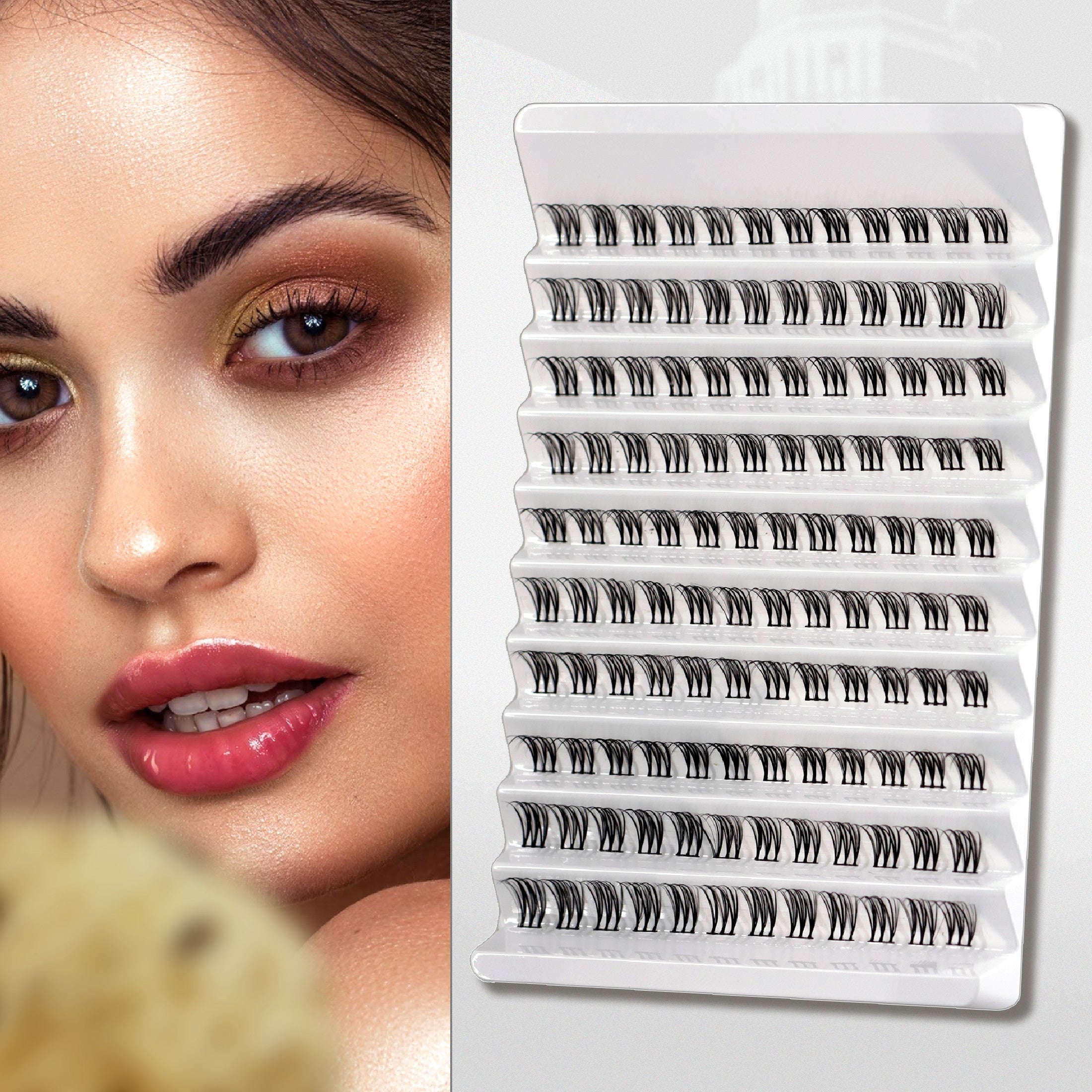 10 Rows Cluster False Eyelashes Large Capacity Individual Lashes