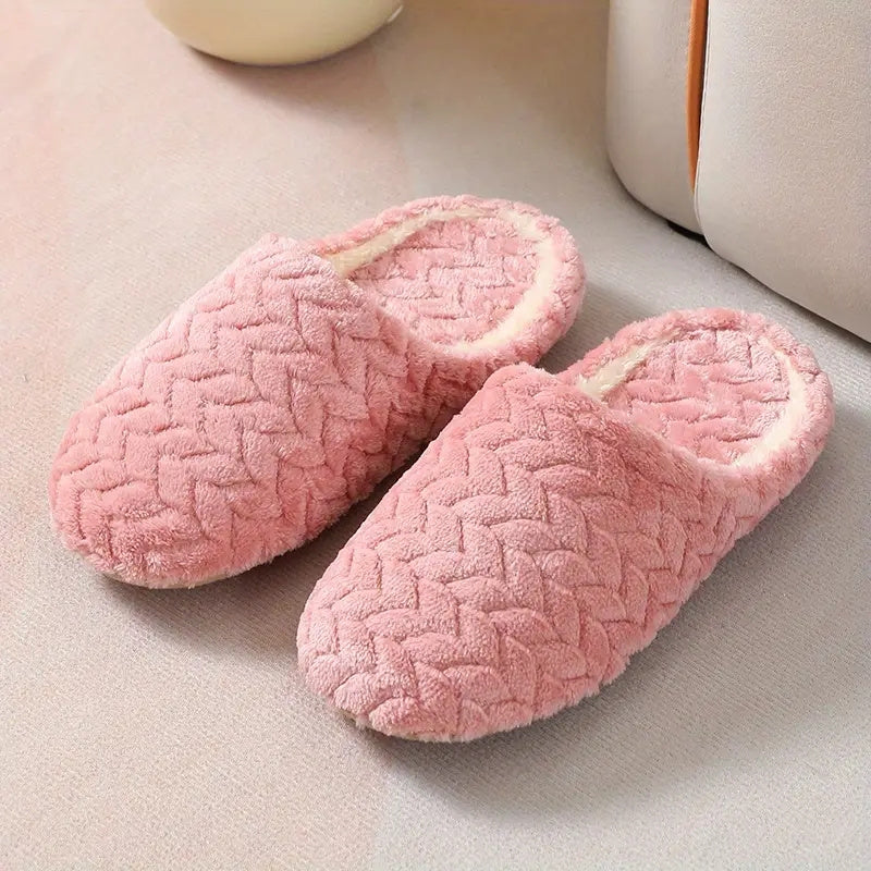 Women's Plush Cozy Indoor Slippers Non Slip Home Mute Shoes