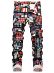 Pattern Print Men's Pants Active Stretch Trousers