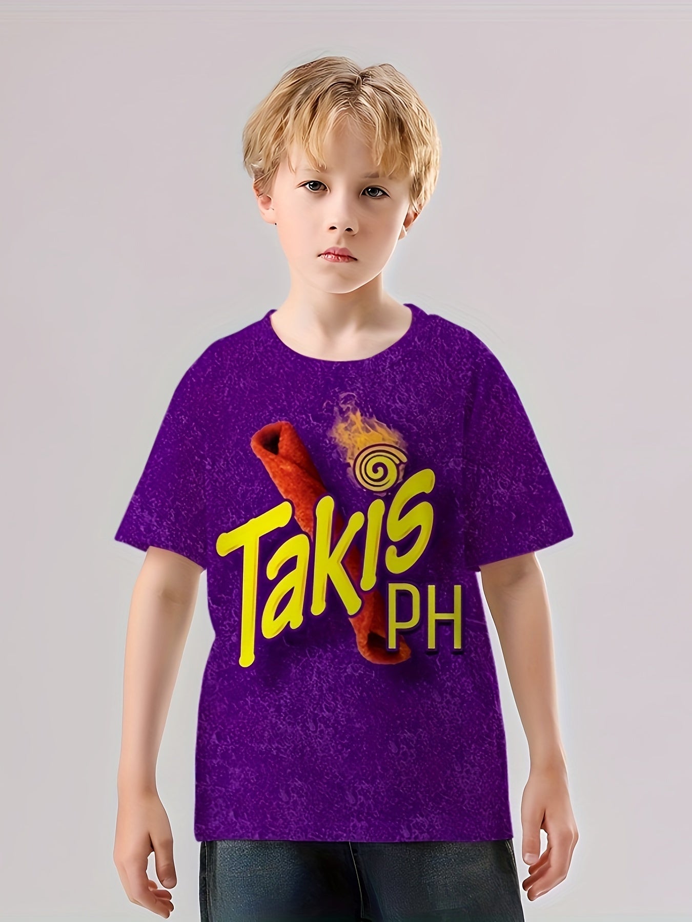 Kids Snack Print Vitality T-shirt - Boys Summer Sports Tee