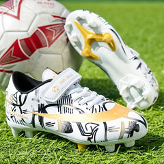 Unisex Kids Teen Soccer Cleats AG Shoes Hook And Loop Fastener
