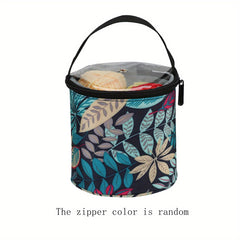 2pcs Round Knitted Storage Bucket Bag Portable Handheld Storage Bag Drawstring