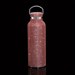 Sparkling Studded Vacuum Flask 500ml Insulated Water Bottles Travel Thermal Cups
