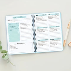 Spiral Coil A5 Undated Daily Weekly Planner 52 Pages