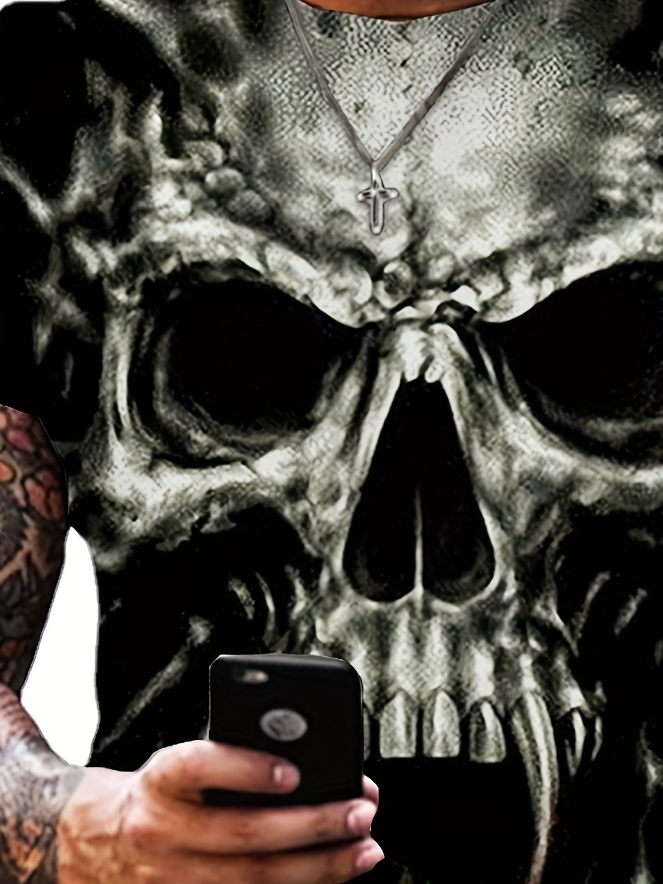 Men's 3D Vintage Skull Graphic T-shirt Casual Breathable Loose Tee