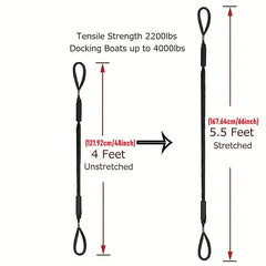 2pcs 121 Boat Bungee Dock Lines Protect Watercraft No Damage