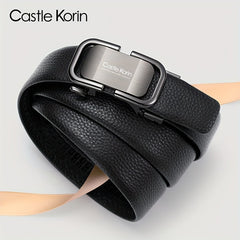 Men's Automatic Buckle Belt Business Casual Jeans