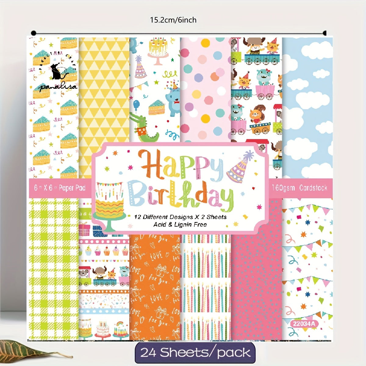 6 Inch Happy Birthday Scrapbook Paper