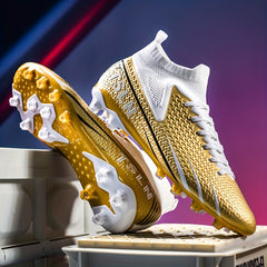 Men's High Top Soccer Cleat with Spikes - Outdoor Breathable Cleats
