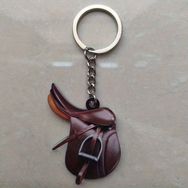 Saddle Car Key Chain Pendant Decoration Women Acrylic Key Chain Ornament