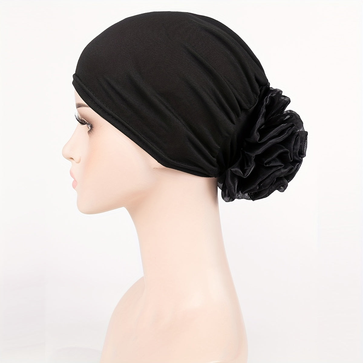 Satin Turban Cap Elastic Ramadan Head Scarf Chemo Hats For Women