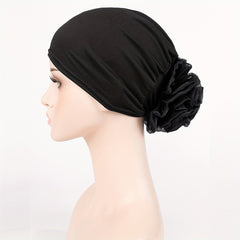 Satin Turban Cap Elastic Ramadan Head Scarf Chemo Hats For Women