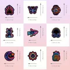 100pcs Neon Mix & Match Fluorescent Stickers | Night Graffiti Stickers