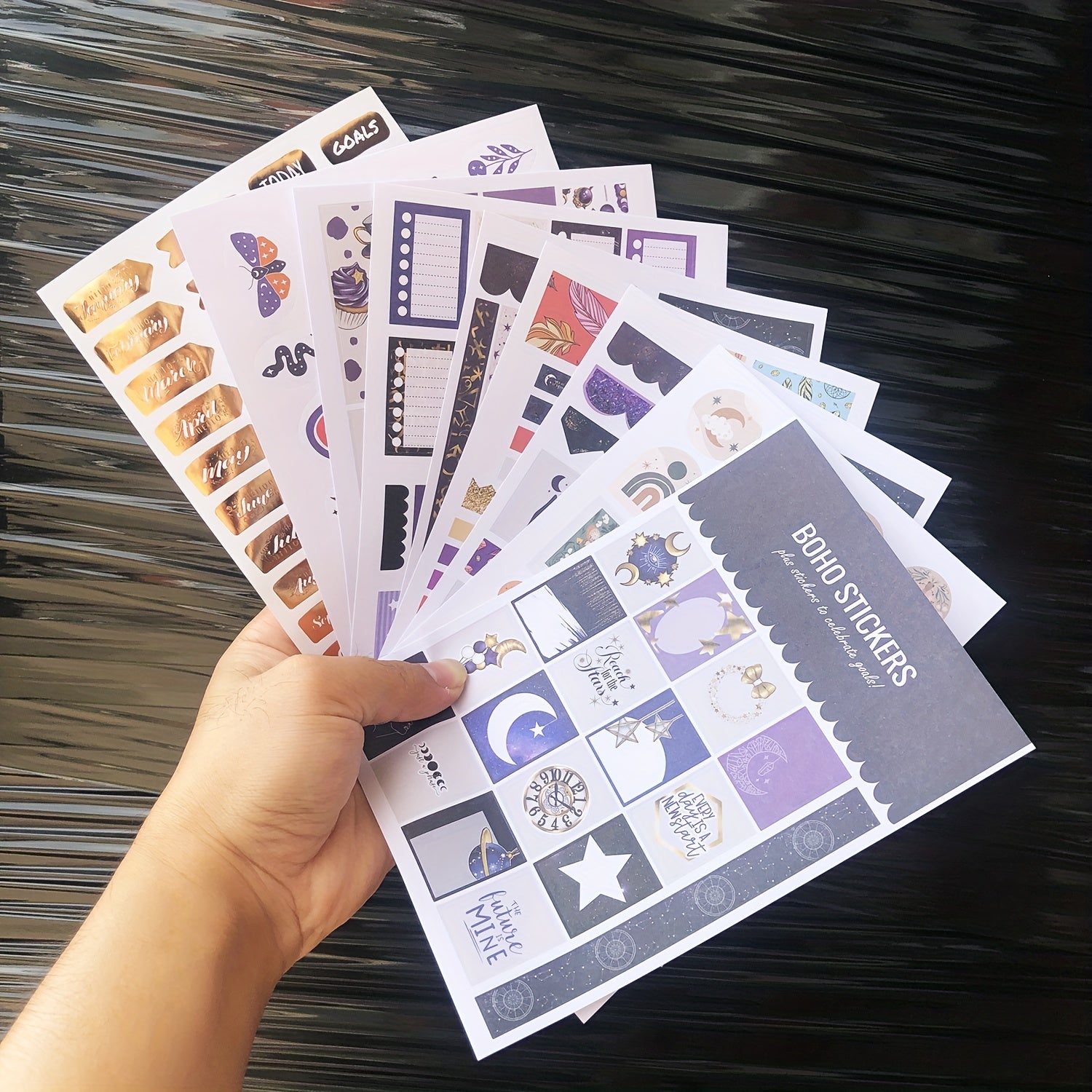 Dotted Journal Stickers 300 Pcs Mystery BOHO Planner Notebook 9 Sheets