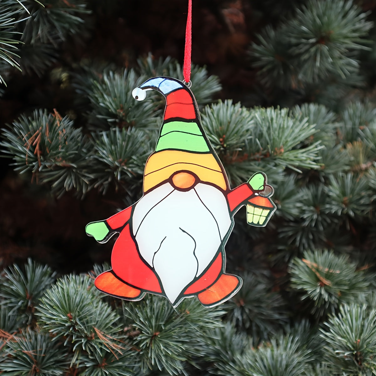 Acrylic Lantern Dwarf Santa Christmas Decoration Pendant