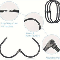 12pcs Rustproof Shower Curtain Hook for Bathroom Shower Rod