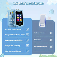 RIVGOT Dino Sunset Silicone Case for Kids 3-9 w/ Double Camera & Games