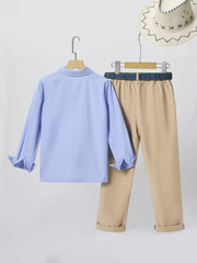 Boys Plaid Shirts & Pants Set Long Sleeve Tops - Kids Clothes