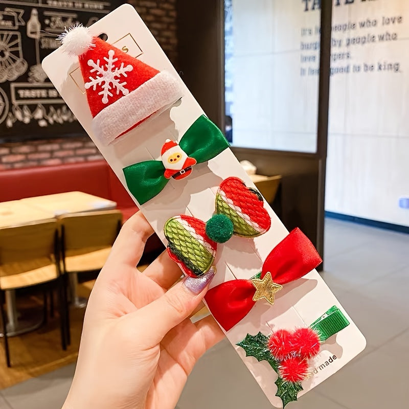 10pcs Christmas Hair Clip Decorative Hair Accessories for Girls