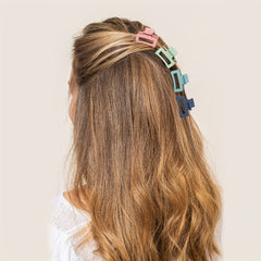6PCS Frosted Small Square Hair Claw for Girls and Women