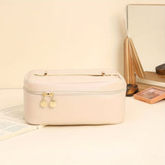 Solid Makeup Zipper Handbag All Match Storage Bag For Travel