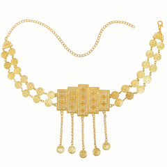 Bohemian Coin Pendant Tassel Waistband Hollow Out Metal Belly Chain