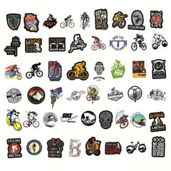50pcs Waterproof MTB Stickers for Bottles Cars Laptops Durable Outdoor Decals