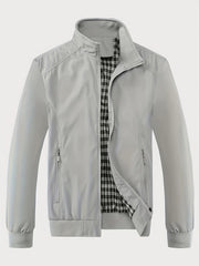 Men's Casual Stand Collar Zipper Pockets Jacket Coat Spring Fall