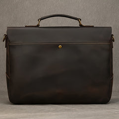 Leather Laptop Briefcase Cowhide Satchel Bag Father's Gift
